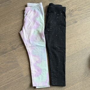 Cat & Jack Pastel Tie-Dye and Black Sparkle Leggings